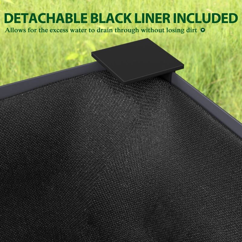 VEIKOUS 7.5 Cu.ft Galvanized Steel Raised Garden Bed, Large Outdoor Planter Box with Drainage Holes