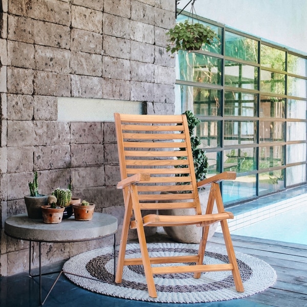 Chic Teak Italy Teak Wood Reclining and Folding Chair Bed Bath