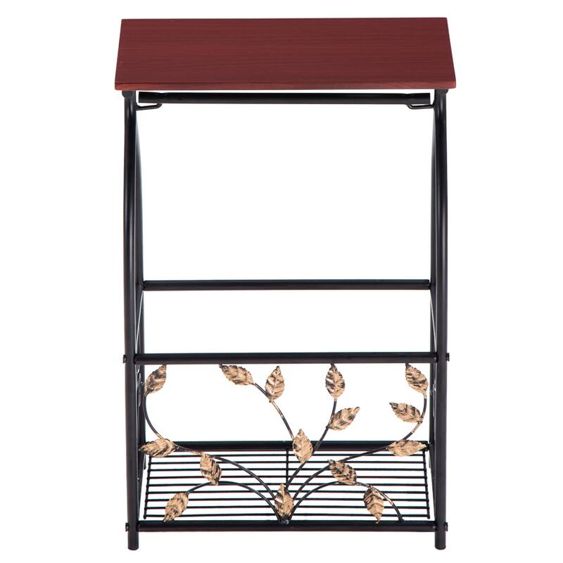 ofa Side Snack Table with Storage Basket at the Bottom,End Table