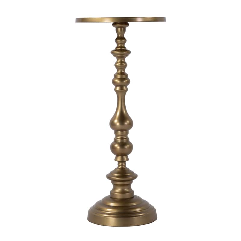 Mario 10 in. W Round All Metal Pedestal Base End Table