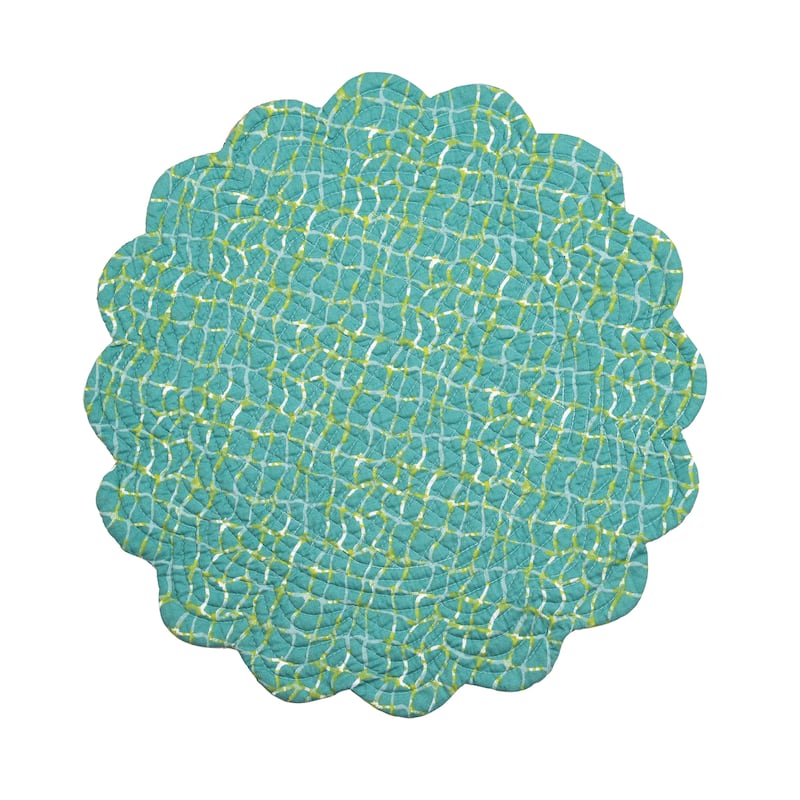 Paradise Sound Placemat Set of 6 Coastal Ocean Beach Nautical Animal Pattern Cotton Reversible