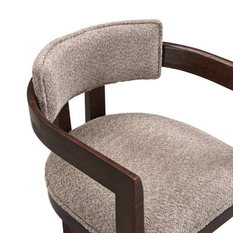 Conrad Sophisticated Modern Dining Chair With Armrest and Solid Wood Frame by Christopher Knight Home