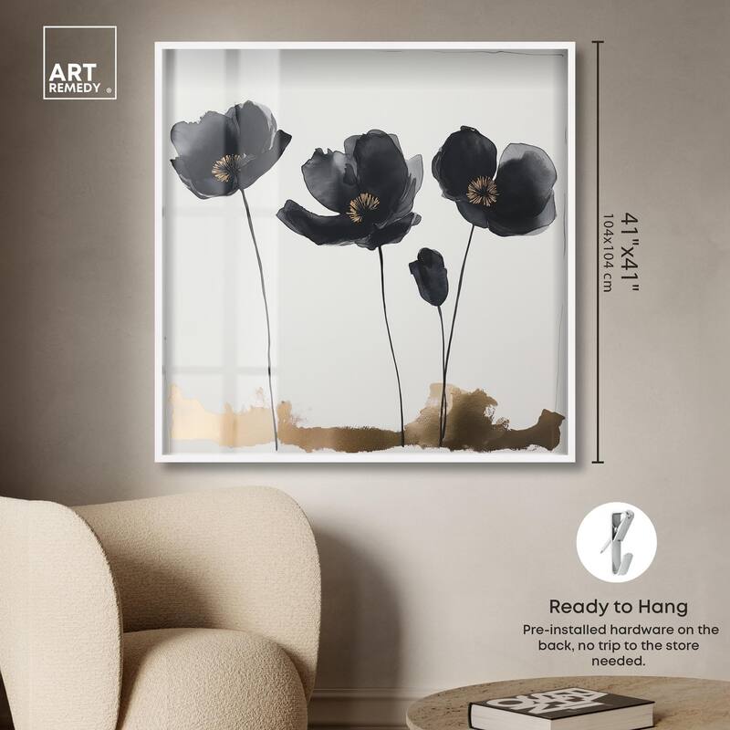 Nocturnal Flowers I Shadowbox by Art Remedy