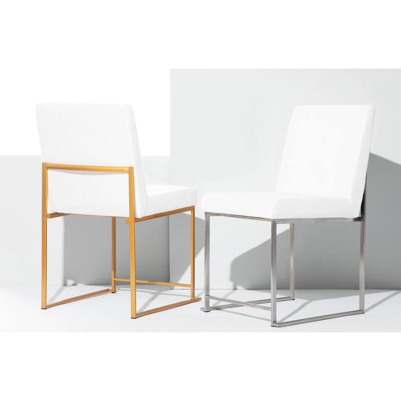 Silver Orchid Forrest High Back Stainless Steel Dining Chair (Set of 2)