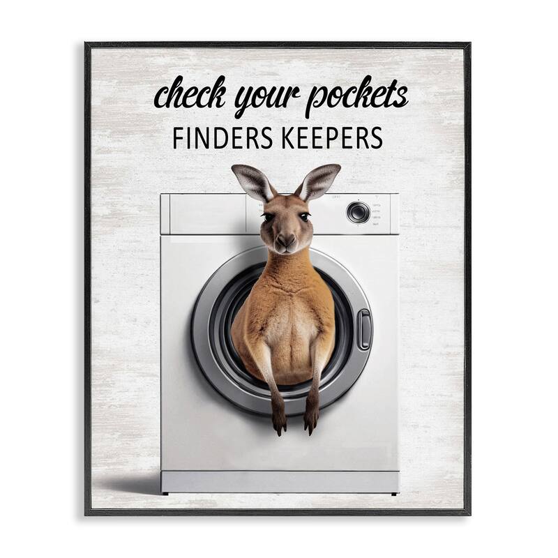 Stupell Finders Keepers Laundry Rule Framed Giclee Art Design By Lettered and Lined - 16 x 20 - Black