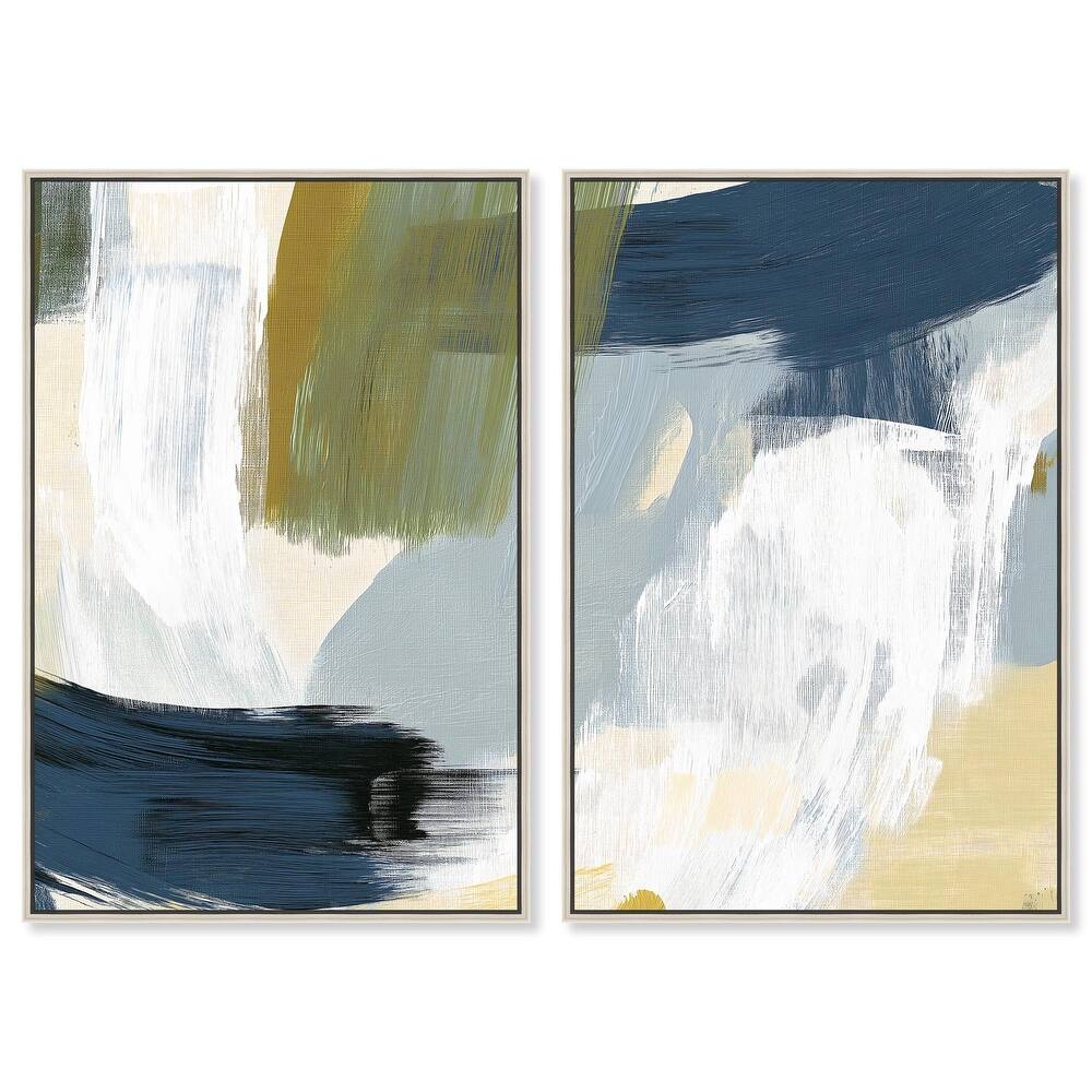 Textured Greens II Canvas Set of 2 by Art Remedy