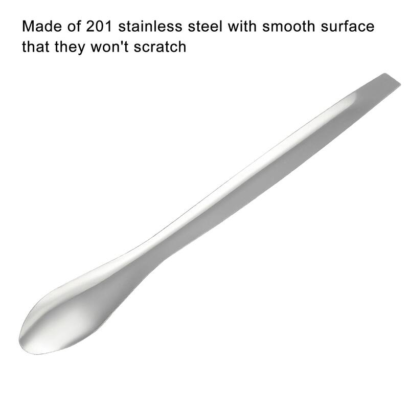 15Pcs 4.92" Silver 201 Stainless Steel Micro Lab Spoons for Powders Sampling - Silver Tone