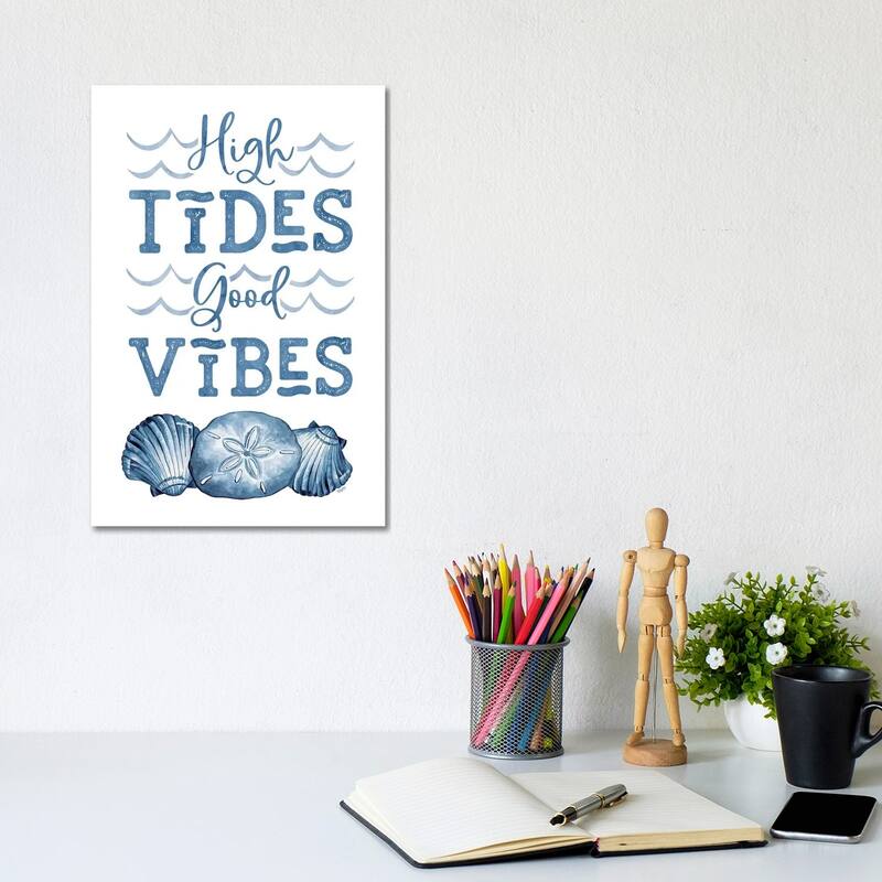iCanvas "Deep Blue Sea X On White" by Tara Reed Canvas Print - 12x8x0.75