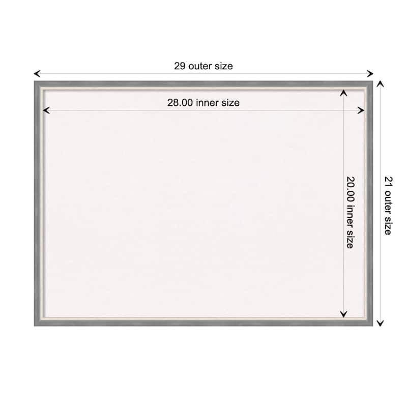 Theo Narrow Wood Framed White Corkboard Bulletin Board