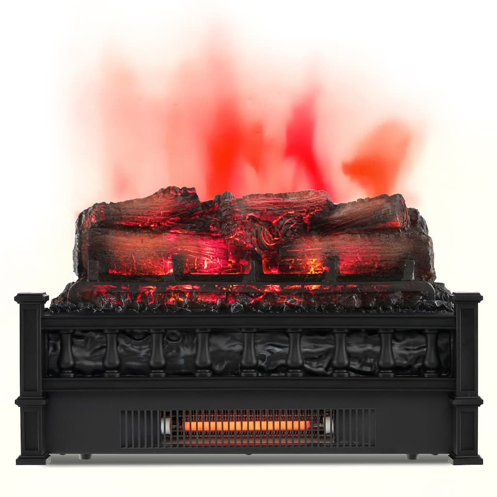 Gymax 20'' Infrared Quartz Electric Fireplace Heater W/ Pinewood Ember