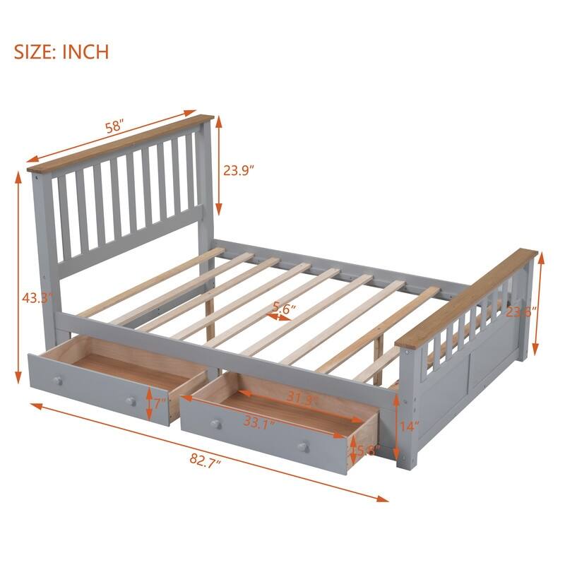 3-Pieces/1-Piece Bedroom Sets Full/Queen Size Platform Bed with Nightstand(USB Charging Ports) and 6-Drawer Storage Chest