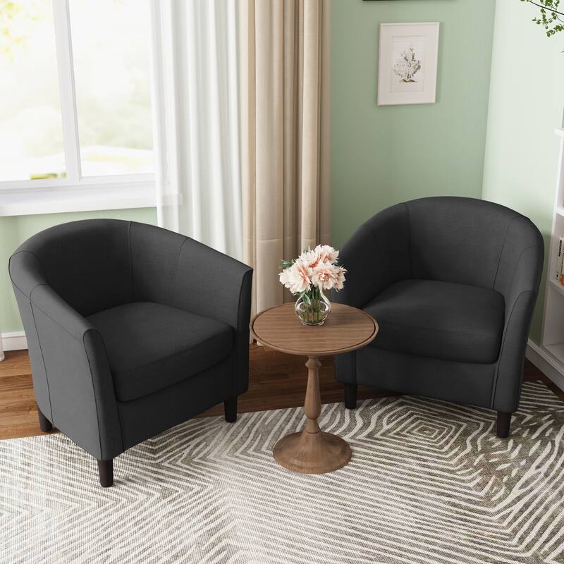 2 Set Modern Accent Chair Upholstered Barrel Chair