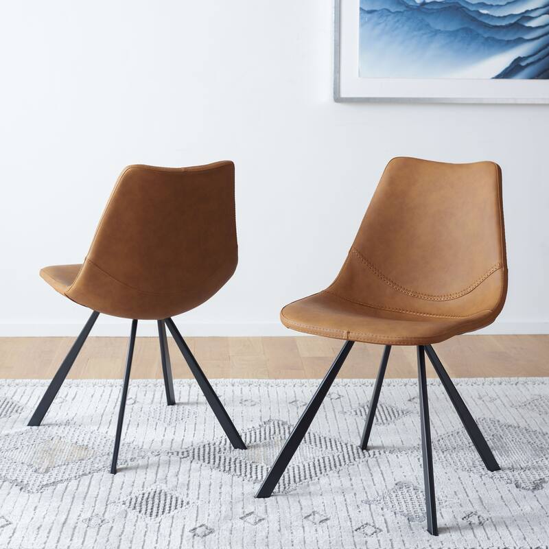 SAFAVIEH Fleeta Mid-Century Dining Chair (Set of 2) - 24 In. W x 19 In. D x 33 In. H - 24Wx19Dx33H