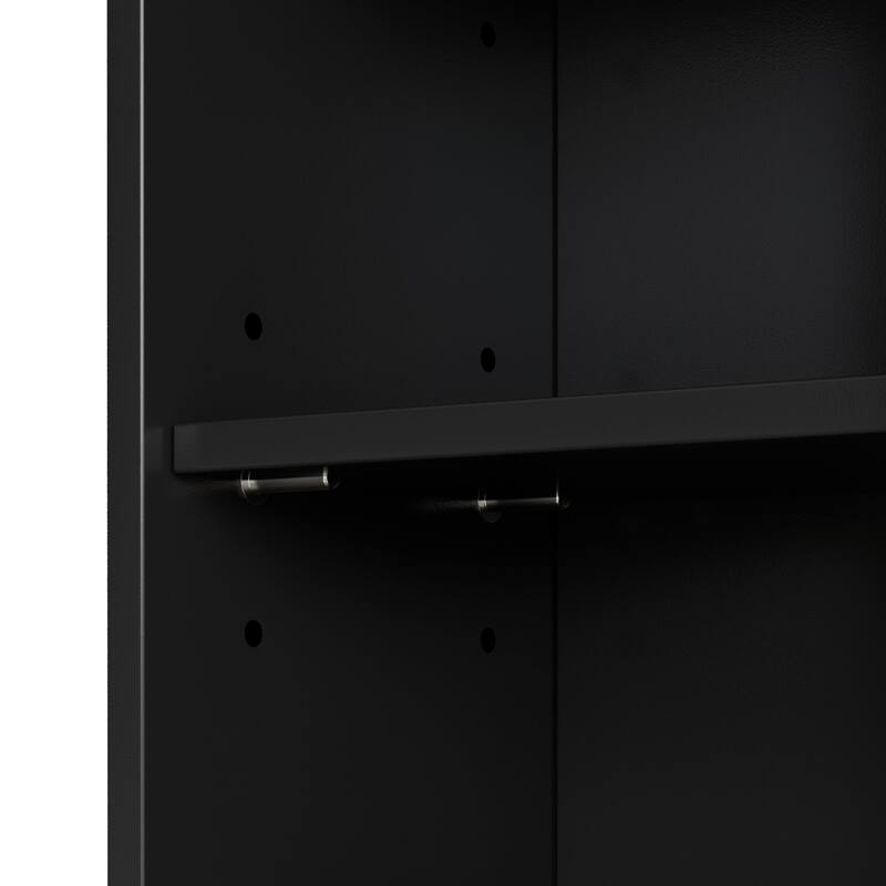 Javlergo Tall 7-Tier Adjustable Corner Bookcase with Drawer MDF Storage Shelf for Living Room Bedroom Kitchen and Entryway