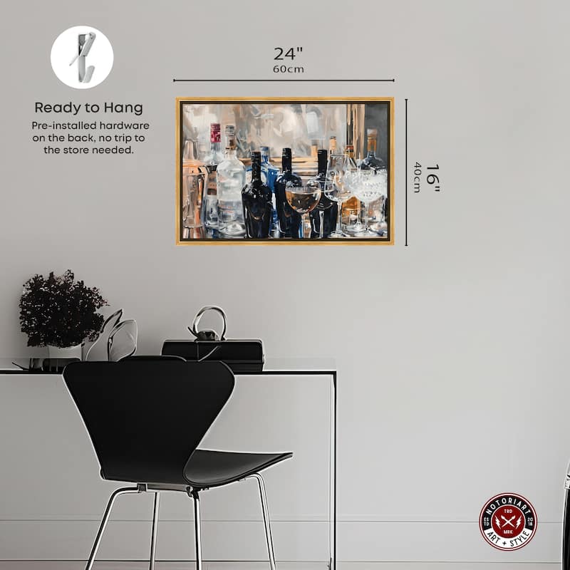 Notoriart Countertop Drinks Framed Bar Cart Art For Men