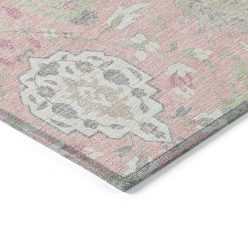 HomeRoots Damask Traditional Rectangle Outdoor Rug