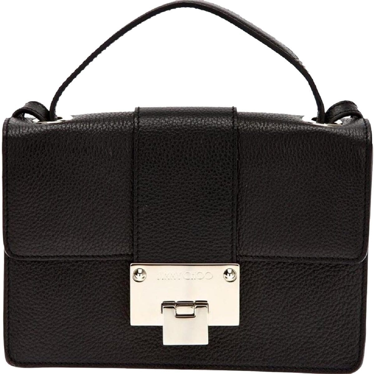 black crossbody with silver hardware