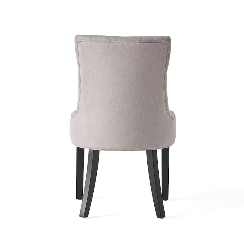 Tufted Dining Chairs Set of 2, Upholstered Fabric Dining Room Chairs Kitchen Chairs with Wood Legs and Padded Seat
