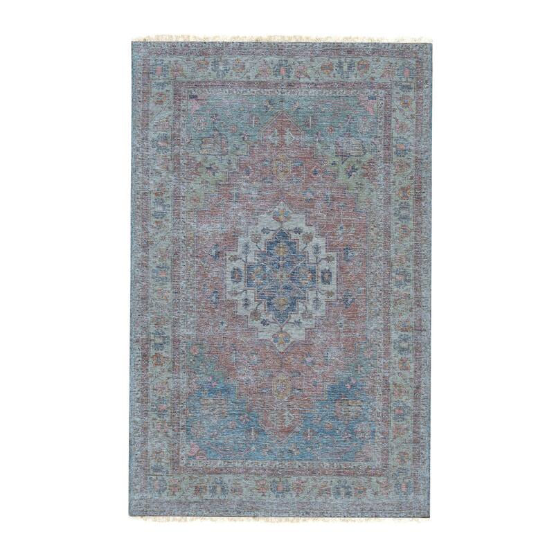 Home Decor Rust Hand-Woven Wool Oriental Design Rug by EORC Luxurious and Elegant Area Rug for Adding Warmth and Classic Style