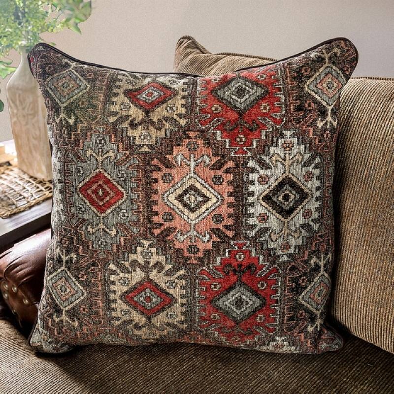 Leatherette Love Seat with Nailhead Trim in Brown