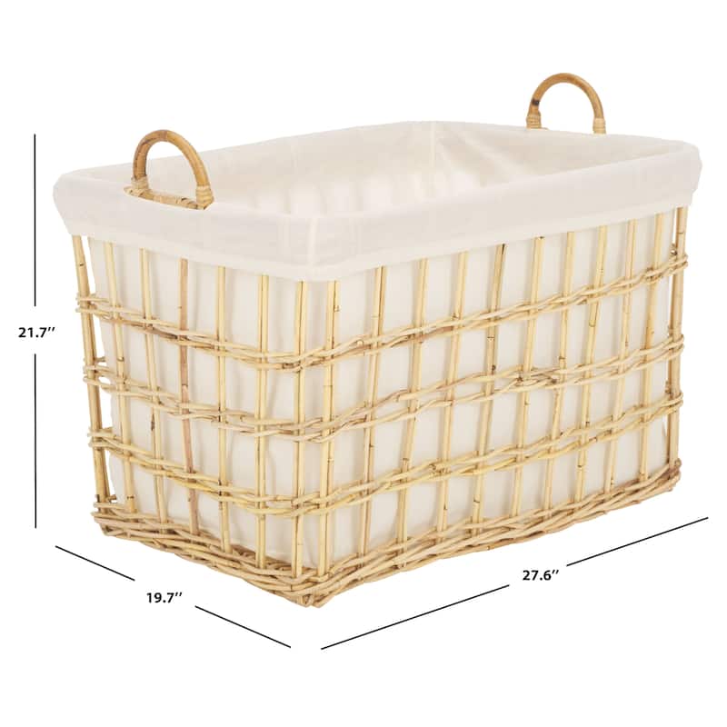 SAFAVIEH Sureyya Basket with Liner - 28" W x 20" D x 22" H - 28Wx20Dx22H