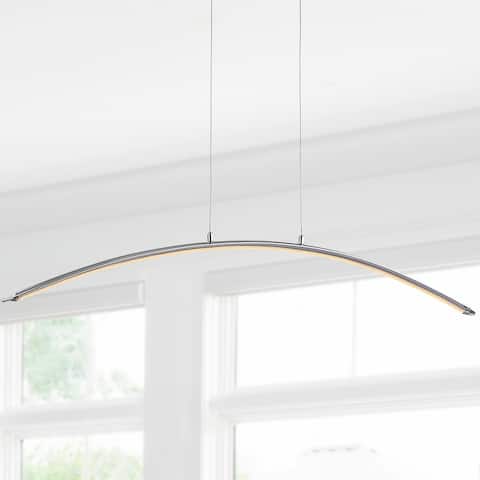 Nathaniel 41.5" Dimmable Adjustable Integrated LED Metal Linear Pendant, by JONATHAN Y