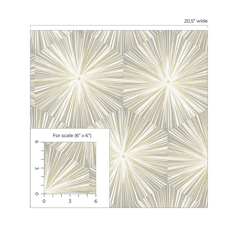 NextWall Hex Starburst Peel and Stick Wallpaper - 20.5 in. W x 18 ft. L