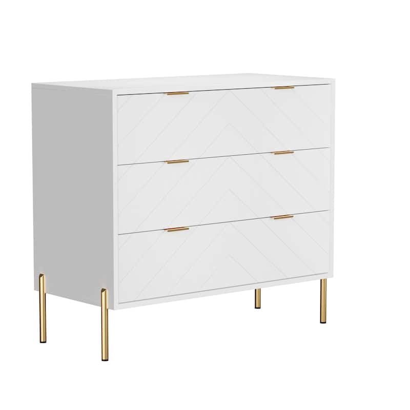 Clihome 3-Drawer Storage Chest Dresser for Bedroom