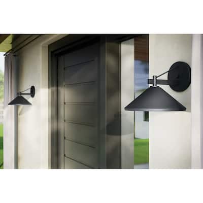 Kichler Lighting Ripley 10 in. 1-Light Black Outdoor Wall Sconce - 10 in