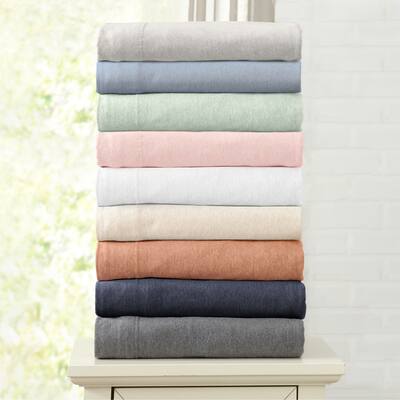 Premium Heathered Melange T-Shirt Jersey Knit Sheet Set