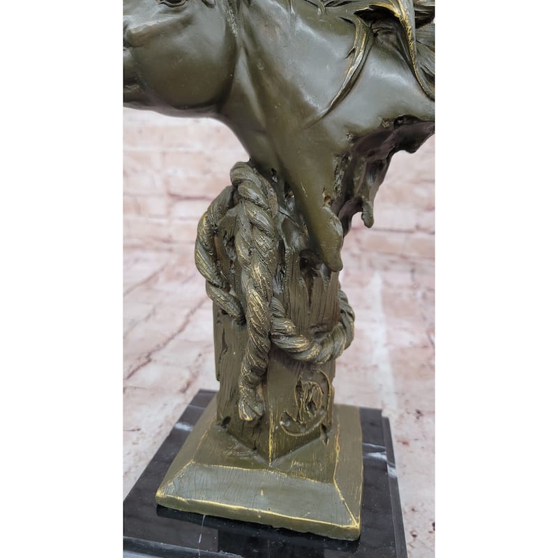 Bronze Horse Head Bust With Rope – Western Equestrian Sculpture