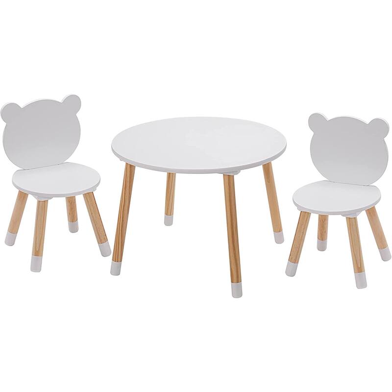 UTEX Kids Wood 3-piece Table and Chair Set