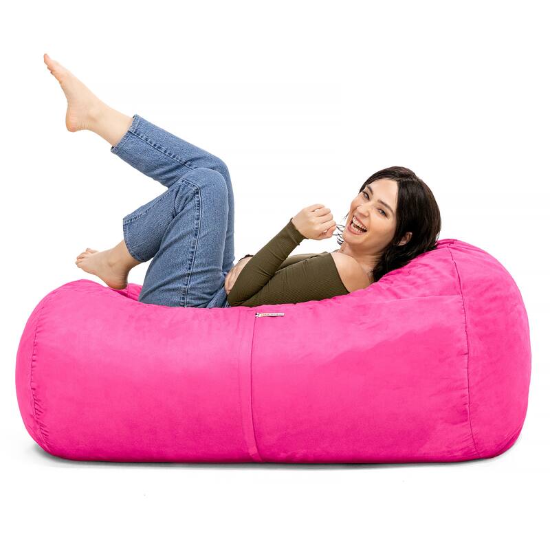 Jaxx 4' Lounger Bean Bag Chair - Fucshia