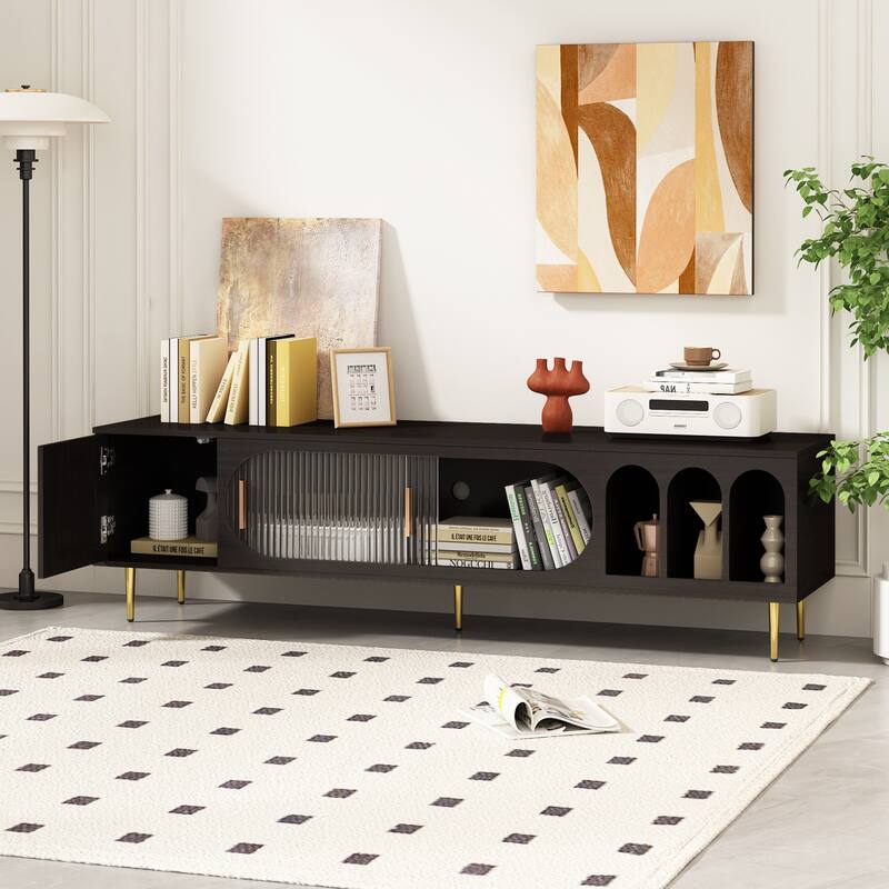 TV Stand for 70+ Inch TV, Entertainment Center TV Media Console Table