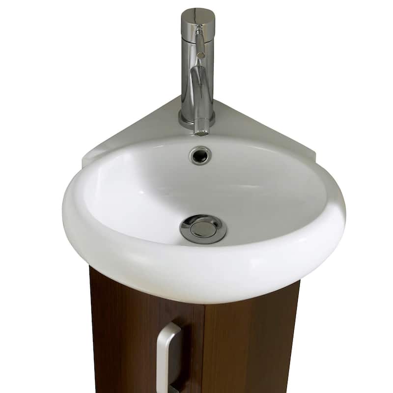 Fine Fixtures Milan Small Solid Wood Corner Bathroom Vanity