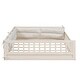 preview thumbnail 11 of 22, Full Size Wood Toddler Bed with Guardrail and Upholstered Pillow