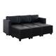 Option Sofa with triple ottoman,Black