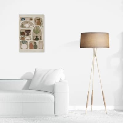 Wynwood Studio Canvas Floral and Botanical Pottery Clay Showcase Brown and Modern & Contemporary Wall Art Canvas Print