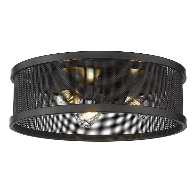 Golden Lighting Channing Flush Mount - 15 Dia x 4.75 H - Matte Black