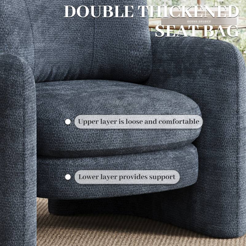 Accent Chairs, Living Room Chairs Upholstered Barrel Armchair for Living Room