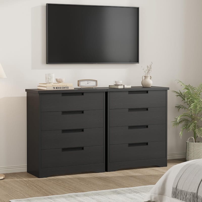 4/5 Drawer Dresser for Bedroom,Wooden Dresser Chest of Drawers with Embedded Handles