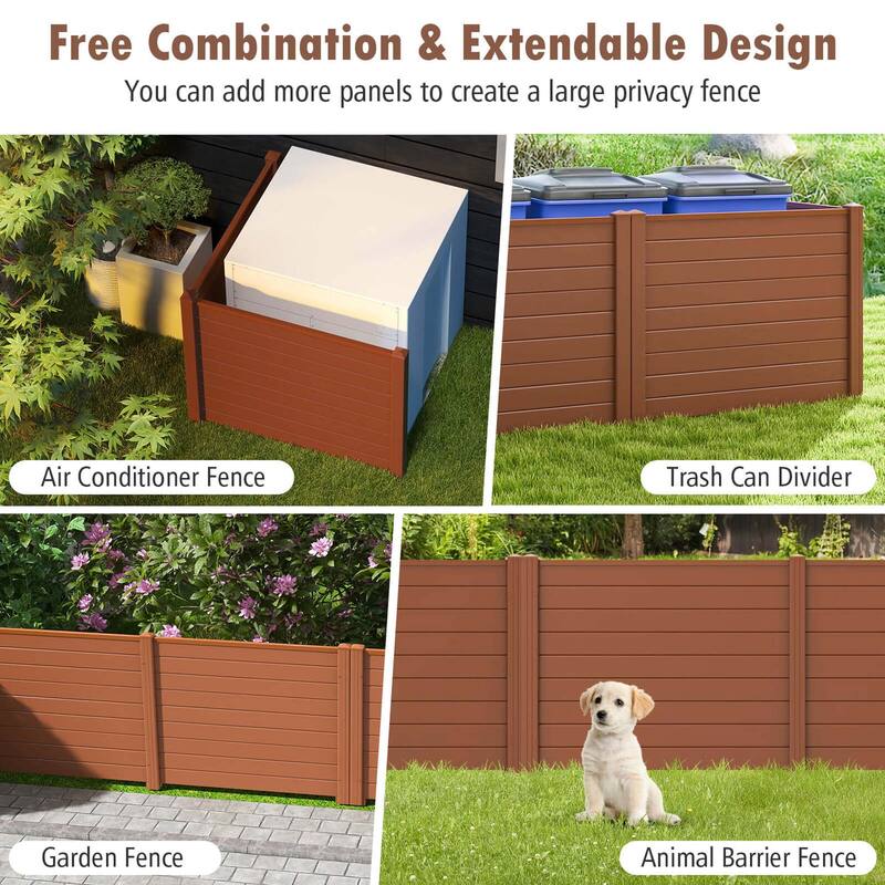 Costway 2/4 Pack 48" x 37.5" Air Conditioner Fence Screen Panel Kit