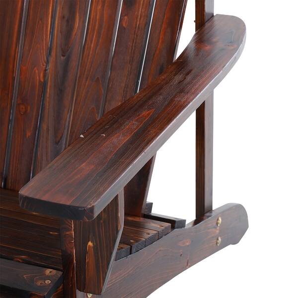 Outsunny Outdoor Classic Wooden Adirondack Deck Lounge Chair With Ergonomic Design A Built In Cup Holder Overstock 31059697