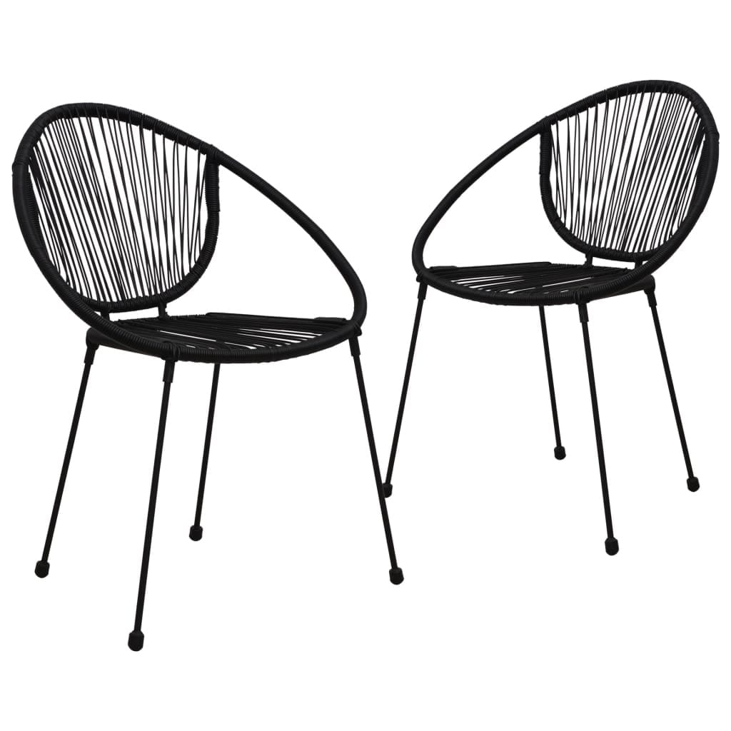 kust Uitgaan instructeur Garden Chairs 2 pcs PVC Rattan Black - Overstock - 35112432