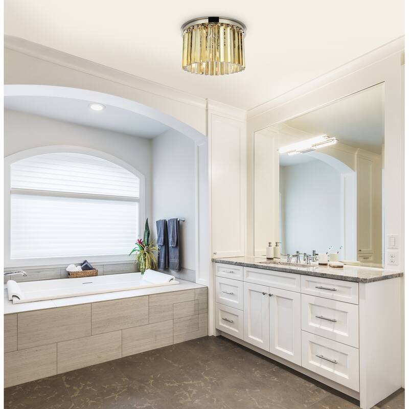 Royce Edge 3-Light Polished Nickel Flush Mount