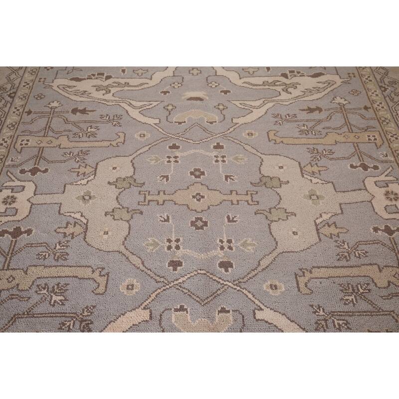 Gray Oushak Oriental Area Rug Handmade Wool Carpet - 8'3"x 9'11"
