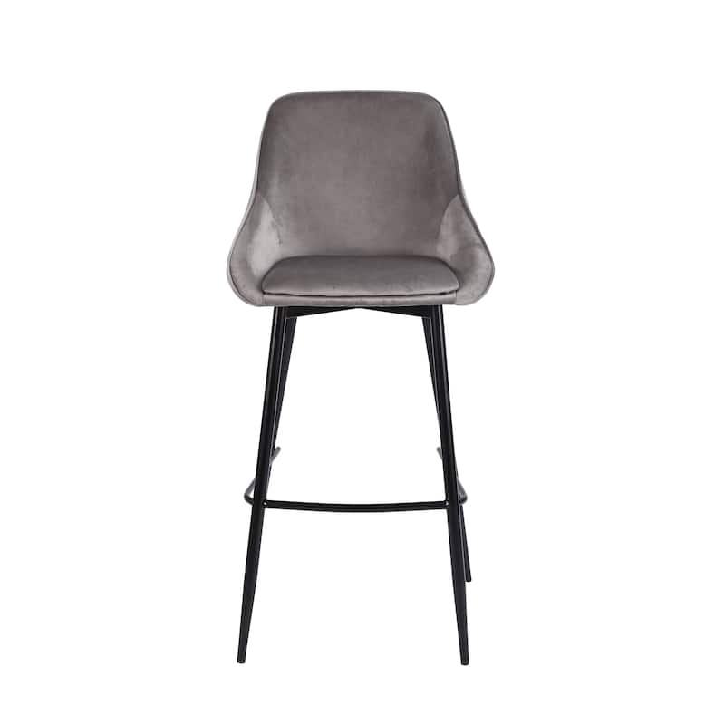 Porthos Home Ugo Bar Stools Set of 2, Velvet Upholstery, Iron Legs