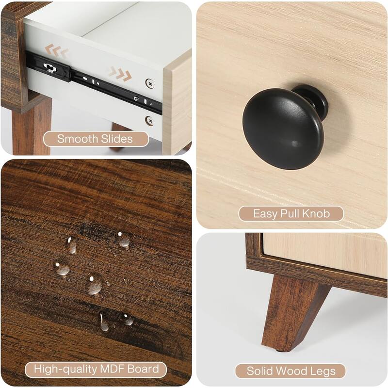 51-Inch Computer Desk with Reversible Drawer Cabinet and Printer Stand