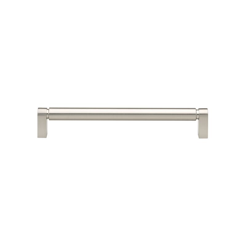 GlideRite 7-9/16 Inch 192mm Center to Center Solid Smooth Cabinet Bar Pull - 4787-192 - Pack of 5 - Satin Nickel