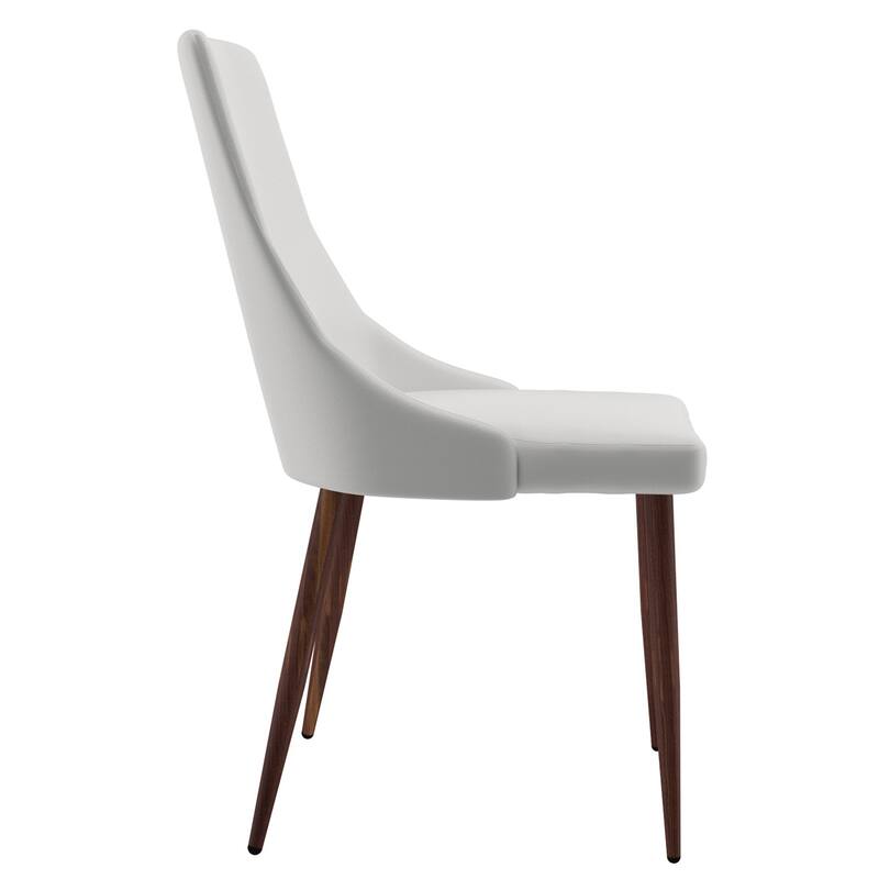Mid-Century Faux Leather and Metal Dining Chair, Set of 4